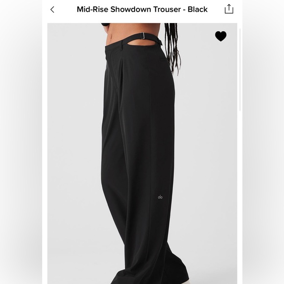 Alo yoga mid-rise showdown trouser in black - Picture 3 of 7